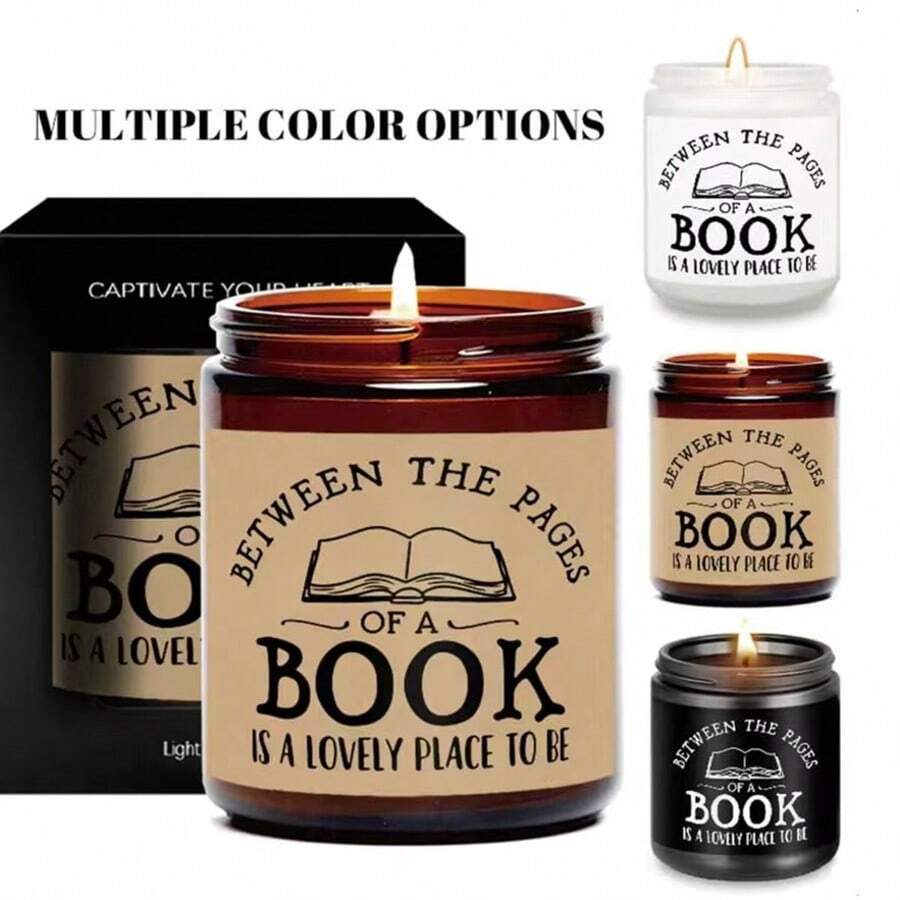 Vela aromática regalo para amantes de los libros, vela acogedora para lectura para lectores, fragancia relajante para el hogar para ratones de biblioteca, vela inspirada en la biblioteca, adecuada para la decoración de la sala de lectura y el estudio - Multicolor - Ver 1