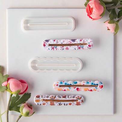 1 pieza/2 piezas Molde de arcilla en forma de barra geométrica hecho a mano, molde para pasador de onda, herramienta de accesorio de manualidades para dar forma y cortar arcilla