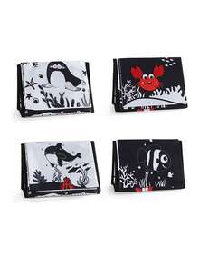 Libro de tela de calendario para bebé, diseño de patrón de doble cara + práctica de levantar, espejo divertido incorporado interactivo, lectura compartida entre padres e hijos Libro de tela 3D, colgante para cama/coche/cochecito, juguete calmante para bebés de 0 a 12 meses, regalo de Navidad/Halloween/cumpleaños