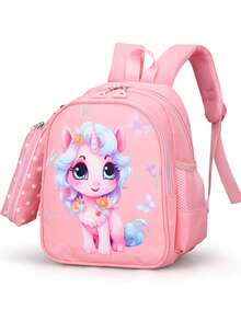 新款时尚卡通背包，带小袋 - 粉色 - 查看 6