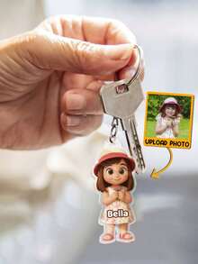 Custom 2D Character Art, Render 2D Figures Based On Uploaded Photos, Personalized Keychain Gift For Family And Friends - As Shown - View 7