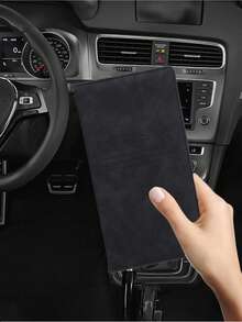 1 chiếc ví đựng giấy tờ xe và bảo hiểm bằng da PU, ví đựng thẻ đa năng bằng da PU, ví đựng giấy tờ xe có khóa từ tính, unisex, nhiều màu sắc. - màu đen - Xem 20