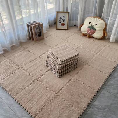 16 tấm thảm vá màu trơn dùng trong nhà, thảm trải sàn xốp dày trang trí phòng ngủ, thảm vá màu trơn có thể cắt tỉa bằng vải nhung