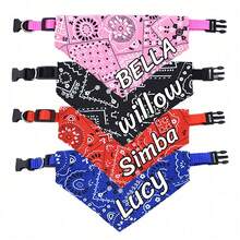 20 Pieces/10 Pieces/1 Piece Custom Name Letters Or Text Pet Cat Dog Animal Triangle Scarf Bib Scarf Pet Saliva Accessory Triangle Scarf, Suitable For Customizing Pet Names Or Greetings, Can Be Given As A Pet's Birthday Gift