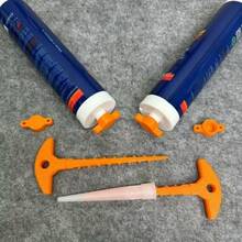 Silicone Sealant Caulk Gun Nozzle Unlocking Tool, Silicone Caulk Nozzle Angled Adapter. Prevents Sealant From Drying And Clogging, Fits Standard Silicone Tubes, Great As A Small Gift For Friends. - Multicolor - View 6