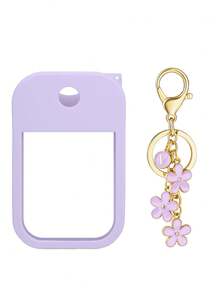 2 件 Touchland 1 盎司（30 毫升）洗手液喷雾瓶保护套，26 个花朵和字母喷雾瓶标记，硅胶防摔防撞保护套，带钥匙扣设计，方便旅行携带，可挂在包、钥匙或儿童背包上，耐磨、防水、可重复使用 Touchland 洗手液喷雾保护套，旅行、户外、礼物、万圣节礼物、圣诞节礼物 - 紫色 - 查看 24