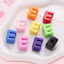 20pcs Multicolor Large Hole Acrylic Letter Beads, Handmade Decorative Letter Spacer Beads For Necklace Accessories, DIY Jewelry, Phone Chain, Jewelry Making, Beading Supplies - DIY - View 30