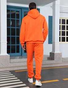 Sweat Suit For Men's Hoodies Quarter Zip 2 Piece Set Long Sleeve Casual Tracksuits Sweatsuit-2025 - trái cam - Xem 5
