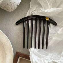 1个豹纹复古亚克力侧梳，多功能半圆形刘海发夹，女士发饰，婚礼，梳子，发梳，发饰，头部饰品 - 彩色 - 查看 9