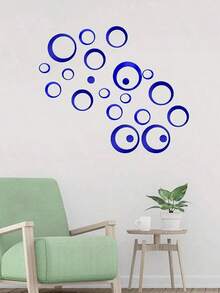 24 pièces Autocollants muraux ronds en acrylique miroir, Décalcomanies murales DIY, Convient pour la chambre, la salle de bain, la maison, le salon, le bureau, la décoration