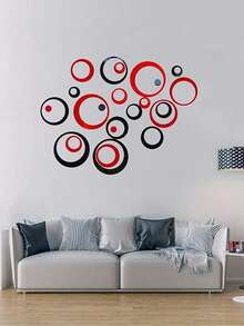 24 pièces Autocollants muraux ronds en acrylique miroir, Décalcomanies murales DIY, Convient pour la chambre, la salle de bain, la maison, le salon, le bureau, la décoration