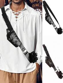 Bolsa colgante de espada de cuero PU de estilo retro medieval vikingo europeo y americano para guerrero al aire libre