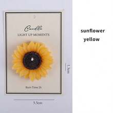 2 件向日葵和雏菊形状手工香薰蜡烛，圣诞装饰和礼物，适合婚礼、节日、生日派对、浪漫卧室装饰，有黄色、白色、绿色、粉色、蓝色、紫色可供选择 - 向日葵 - 查看 11