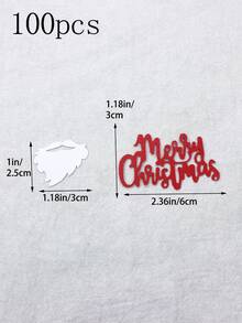 100pcs Santa Claus Beard & Merry Christmas Letter Multicolor Tabletop Confetti For Christmas Party Decoration