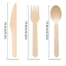 100/50 piezas Juego de cubiertos desechables de madera, adecuado para 100 invitados, hecho de madera de abedul de alta calidad y compostable, ideal para cumpleaños, bodas, fiestas, reuniones, actividades de equipo, escuela, vuelta al cole, restaurantes, cocina, cenas navideñas, también es un gran regalo para familiares, amigos y mayores