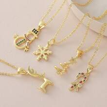 1pc Christmas Necklace, Winter Snowflake Santa Claus Tree Bell Pendant Fashionable Choker Necklace, Multifunctional Accessory - Cute Holiday Jewelry Gift For Women, Wearable Year-Round, Holiday Decor, Pendant, Collectible Accessory