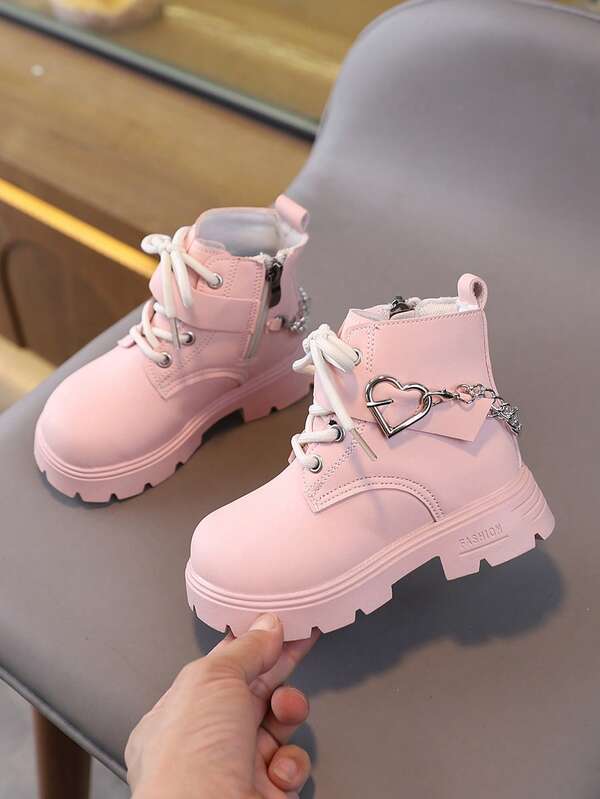 New Round Toe Children's Boots, Casual Retro Flat Girls Short Boots, Non-Slip Wear-Resistant Big Kids Shoes, Girls Student Punk Boots