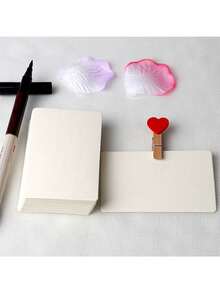 20张/套圆角空白DIY绘画卡、厚纸板贺卡、花卉图案卡、白卡纸礼品卡、手写祝福卡 - 彩色 - 查看 31