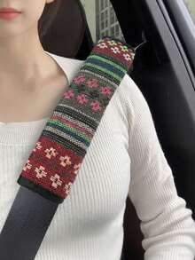 Car Steering Wheel Cover, Without Inner Ring, All-Weather Universal Safety Belt Shoulder Protector, Surface Linen Material, Anti Strangulation, Anti Slip, Anti Sweat, Anti-Aging, Wear-Resistant And Durable, Car Steering Wheel Protective Cover - Red Linen Steering Wheel Cover - View 4