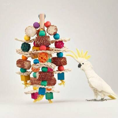 1 st papegojeleksaker, fågelleksaker naturliga majskolvs-tuggleksaker, färgglada färger, naturliga material friska, små och medelstora aror, afrikanska grå papegojor, undulat, papegojor, papegojor, solpapegojor, tuggleksaker för turturduvor, klätterfåglar, stora, medelstora och små, alla fåglar är tillämpliga och liknande, fågelburstillbehör, fågelupphängningstillbehör, fågeltillbehör, fågelbursdekorationer, fågelfödelsedagspresenter/julklappar