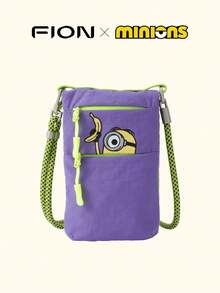Minions Outdoor Sweat-Proof Running Cell Phone Bag Multifunction Nylon Cell Phone Holster Small Crossbody Bag Gym Fitness Cell Phone Key Holder Pouch Bag Casual Shoulder Bag - Purple - View 2