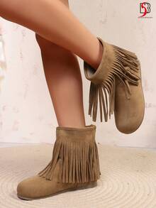 2025 Nouvelles Bottines pour Femmes, Bottes Courtes Mode de Style Western en Marron, Convenant pour l'Automne/Hiver, Polyvalentes, Allongeantes, Confortables pour le Trajet, les Courses, le Campus