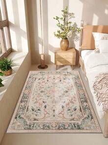 1 Stück hellrosa Wohnzimmer Großer Teppich, bohemian-retro Stil, Flaumiges Material mit 10mm Dicke, weich und angenehm anzufassen, leicht zu pflegen, wasserfest und fleckabweisend, rutschfeste Rückseite, Teppich für Lobby, Schlafzimmer, Wohnzimmer, Badezimmer, Küche, Esszimmer, Büro, Raumdekoration und Fußmatte, für Feiertage.