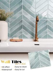 WoStick 4/10 PCS Waterproof Marble Pattern 3D Textured Wall Panels DIY Tiles, Modern Honeycomb Wall Decals, Removable Self Adhesive Wall Tile Sticker Kitchen Bathroom Backsplash For Festival Layout, Stickers, Wall Decal, Vinyl Decal For Home Decorations, Spring Decoration Items Refresh Your Home, Festival Decoration Stickers Gifts Birthday Graduation Kitchen Decor - Multicolor - View 3