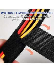 15米黑色汽车胶带,耐热降噪阻燃胶带,汽车线束保护胶带,车辆线束绝缘固定胶带,耐高温不燃汽车电路保护配件,适用于汽车电气线路、发动机和排气系统,钢丝胶带,电工绝缘胶带,线束胶带,耐热电工胶带,布基胶带 - 黑色 - 查看 8