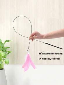 Feather Teaser Cat Toy Cat Toys With Detachable Strong Suction Cup Super Strong Suction, Firmly Suck The Ground Interactive Cat Toys Are Suitable For Cats To Play And Exercise Indoors, Without Battery - Multicolor - View 6