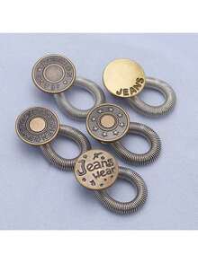 5个随机纽扣式牛仔裤裤腰延长器，无需缝纫，可调节弹力腰围延长器，金属纽扣腰带扩展器