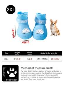 4pcs Silicone Large Dog Rain Boots, Waterproof Anti-Slip Pet Shoes, Easy To Clean One-Piece Design, Suitable For Medium And Large Pets - Multicolor - View 22