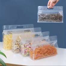 5 Reusable Silicone Leak-Proof Food Storage Bags For Nuts, Grains, Vegetables, Fruits And Snacks, Kitchen Storage Bags, Travel Storage Containers - XL 11.81x9.06英寸 - 查看 5