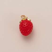 1pc时尚仿食物系列面包披萨樱桃柠檬草莓菠萝葡萄蘑菇苹果黄瓜DIY吊坠，镀18K金，DIY首饰配件项链配件、手链配件、钥匙扣配件，轻松搭配，适合日常休闲节日作为精美的护身符吊坠佩戴，适合送给妻子和母亲。 - 彩色 - 查看 16