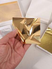 100/500pcs Imitation Gold Foil Paper Leaf Gilding Painting DIY Furniture Decoration Craft Paper, For Festive Scene Decoration,Resin Crafts,Furniture Lines, Ceiling, Jewelry Making Gold-Plated Decoration