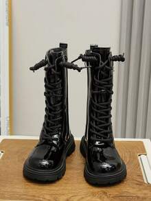 1 Pair Teen' Boots, New Autumn/Winter 2025 Collection, Teen's High-Top Boots, Mid-Calf Casual Versatile Outdoor Shoes