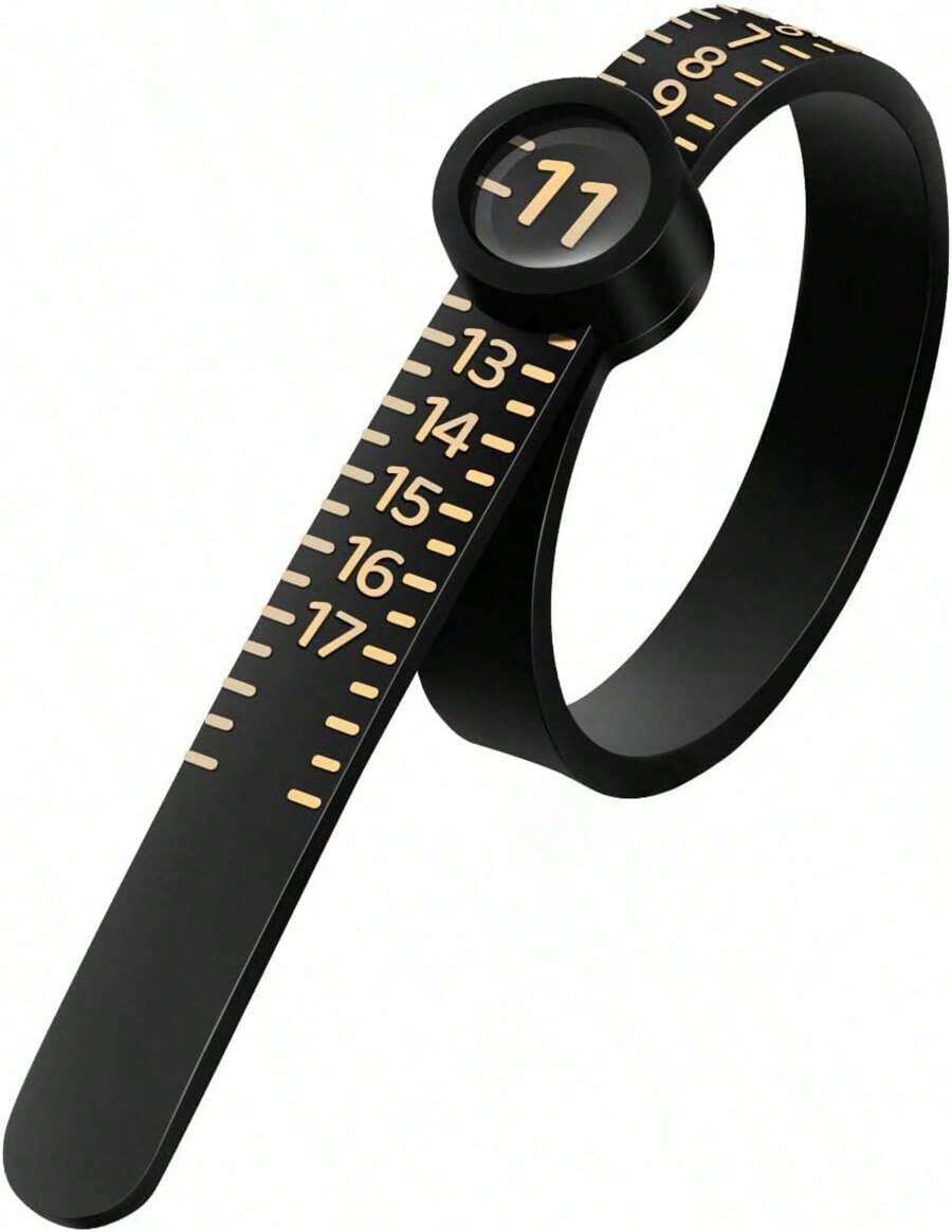 1Pc Ring Sizer With Magnifying Glass, Ring Sizer, Ring Sizer, Intuitive Reading. Plastic Ring Sizer With Lens, 1-17 Suitable For Daily Use. Convenient To Use