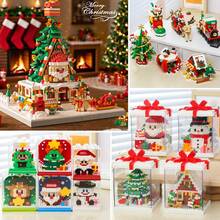 Santa's Cottage, Santa Claus, Christmas Tree, Train, Snowman Micro Particle Building Blocks, Creative Gift, Reindeer Assembly Blocks - Educational ABS Toy Box Packaging, Best Holiday Gift, Indoor Decoration, Christmas Decoration, Adult Building Blocks, Cottage, Gift, Christmas Train Set, Christmas Decoration, Building Blocks, Christmas Decoration, Living Room Christmas Hanging Decoration, Tabletop Decorative Ornament, Ideal Creative Christmas Gift For Family And Friends. - Multi-colored Santa Claus Tree House - View 2