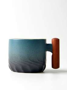 70ml Ceramic Retro Coffee Cup Office Water Cup Filter Tea Mug Wooden Handle Coffee Mug Handmade Tea Coffee Cup Birthday Gift - Multicolor - View 9