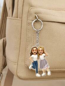 Customized 2D Style Art Character, Render 2D Based On Uploaded Photo, Personalized Keychain Gift For Family And Friends, Holiday Calendar - As Shown - View 10