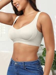 4PCS EssElegance Push-Up Seamless Bra Set - Adjustable Straps & Wire-Free Support For Daily Wear, Ultra-Soft Breathable Fabric Fall Clothes For Women - 彩色 - 查看 3