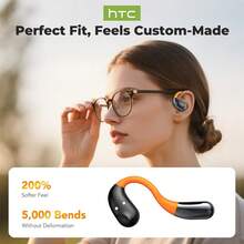 HTC NE12 KI-Übersetzungs-Ohrhörer mit offenem Ohrdesign, Hochwertige Audioqualität, nahtlose Kommunikationsübersetzung, ideal für Geschäft, Studium und Reisen
