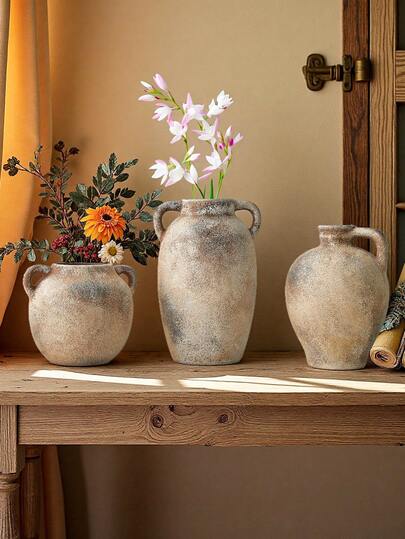 Vintage Creative Ceramic Flower Vase For Home Decoration And Decoration, Pottery Jar, Flower Pot Room Decor Glass Vase