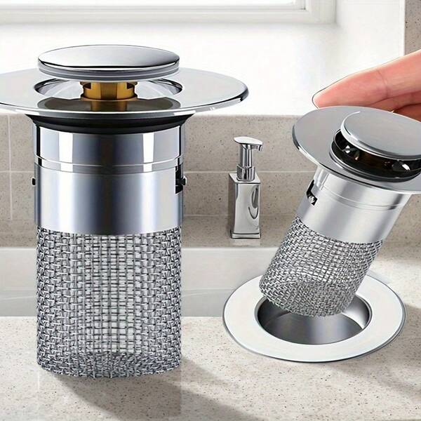 1/2 Stücke - Universeller Spülbecken-Ablaufstopfen - Pop-Up Anti-Verstopfung, Anti-Geruch & Insekten-sicher Badezimmer Becken Filter Stöpsel