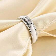 6mm White/Black Ceramic Rings Plus Cubic Zirconia For Women Comfort Fit Engagement Wedding Band Size 5-122025 - 5mm White - View 3