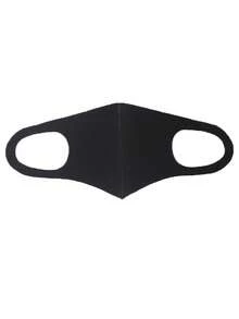 1pc Unisex Breathable Dust-Proof Face Mask, Sun Protection, Lightweight Knitted Fabric, Suitable For Spring/Summer - Black - View 3