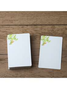 20张/套圆角空白DIY绘画卡、厚纸板贺卡、花卉图案卡、白卡纸礼品卡、手写祝福卡 - 彩色 - 查看 28