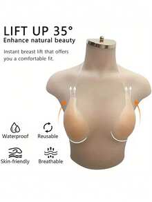 1 Pair New Lift-Up Silicone Invisible Bra With Shoulder Straps, Cleavage Style - Multicolor - View 5