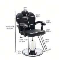 102 ° -140 °    Reclining Barber Chairs For Barbershop, Heavy Duty Hydraulic Pump 360 °   Swivel Salon Chair For Hair Stylist -Upgrade Black