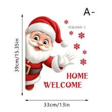 Christmas Window Stickers, Cute Santa Claus Snowman Glass Window Decals Door Stickers Decoration, Suitable For Holiday Christmas Nursery Playroom Bedroom Classroom Kindergarten Wall Stickers Room Decor Wall Sticker Wall Decor Home Decor Christmas Decorations Christmas Decorations Home